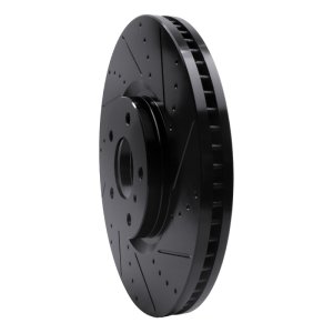 Infiniti G35 Brake Rotor (1) - Front Right - R1 Concepts - Drilled & Slotted - Black - `07-`15